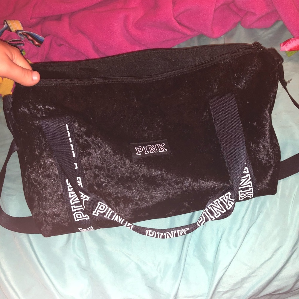 PINK velvet gym bag